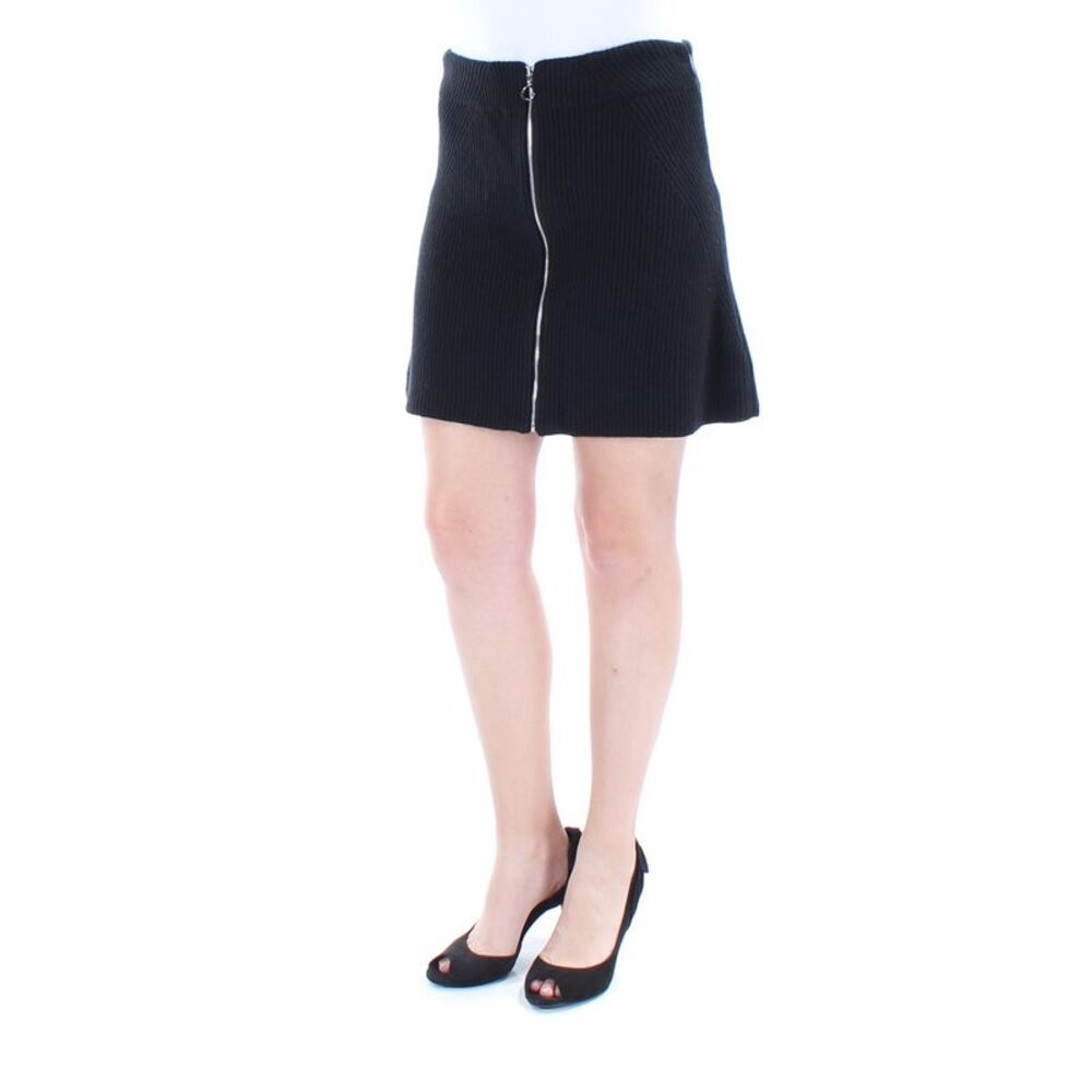 RACHEL ROY Womens Black Zippered Above The Knee Pencil Skirt Size: S - Picture 2 of 3